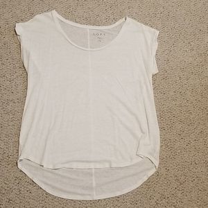 LOFT Maternity White Linen Shirt, Size L